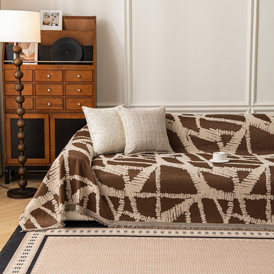 57 of 87:Modern Chenille Bold Abstract Pattern Sofa Cover, Artistic Decorative Furniture Cover 