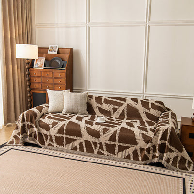 56 of 87:Modern Chenille Bold Abstract Pattern Sofa Cover, Artistic Decorative Furniture Cover 