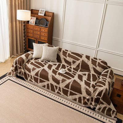 32 of 87:Modern Chenille Bold Abstract Pattern Sofa Cover, Artistic Decorative Furniture Cover 