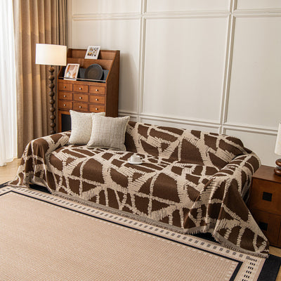 33 of 87:Modern Chenille Bold Abstract Pattern Sofa Cover, Artistic Decorative Furniture Cover 