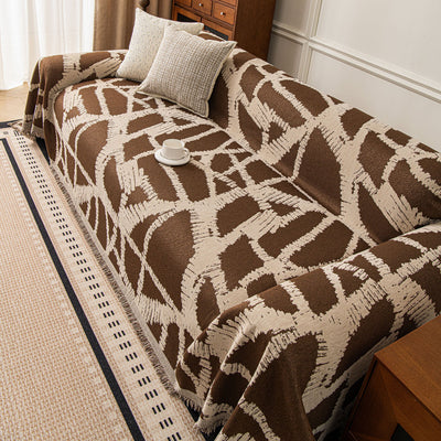 55 of 87:Modern Chenille Bold Abstract Pattern Sofa Cover, Artistic Decorative Furniture Cover 