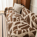35 of 87:Modern Chenille Bold Abstract Pattern Sofa Cover, Artistic Decorative Furniture Cover 