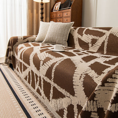 36 of 87:Modern Chenille Bold Abstract Pattern Sofa Cover, Artistic Decorative Furniture Cover 