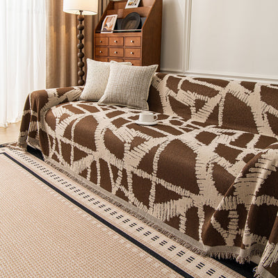 53 of 87:Modern Chenille Bold Abstract Pattern Sofa Cover, Artistic Decorative Furniture Cover 