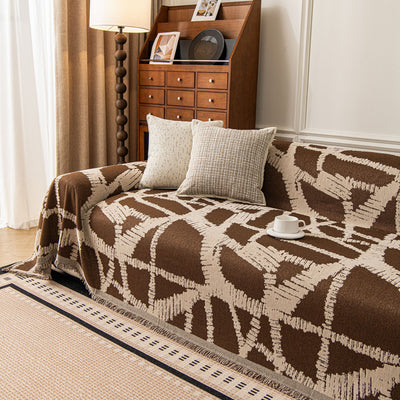 37 of 87:Modern Chenille Bold Abstract Pattern Sofa Cover, Artistic Decorative Furniture Cover 