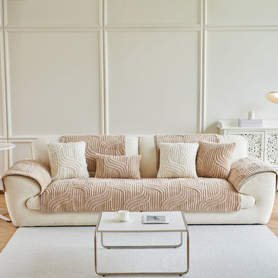 60 of 65:Luxury Plush Non-Slip Sofa Covers, Soft Fuzzy Embossed Sofa Topper & Seat Covers 