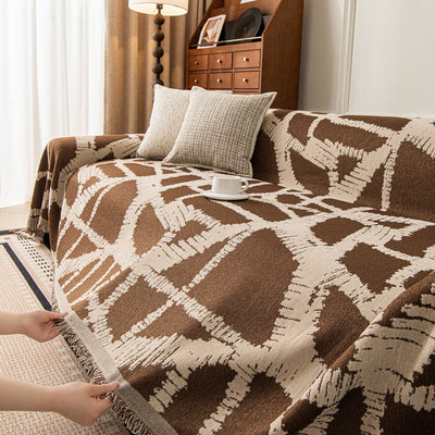 40 of 87:Modern Chenille Bold Abstract Pattern Sofa Cover, Artistic Decorative Furniture Cover 