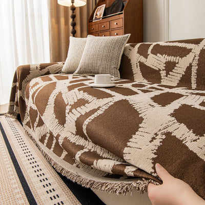 42 of 87:Modern Chenille Bold Abstract Pattern Sofa Cover, Artistic Decorative Furniture Cover 