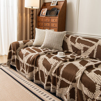 44 of 87:Modern Chenille Bold Abstract Pattern Sofa Cover, Artistic Decorative Furniture Cover 