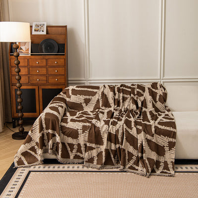 50 of 87:Modern Chenille Bold Abstract Pattern Sofa Cover, Artistic Decorative Furniture Cover 