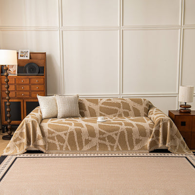 87 of 87:Modern Chenille Bold Abstract Pattern Sofa Cover, Artistic Decorative Furniture Cover 