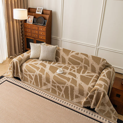 61 of 87:Modern Chenille Bold Abstract Pattern Sofa Cover, Artistic Decorative Furniture Cover 