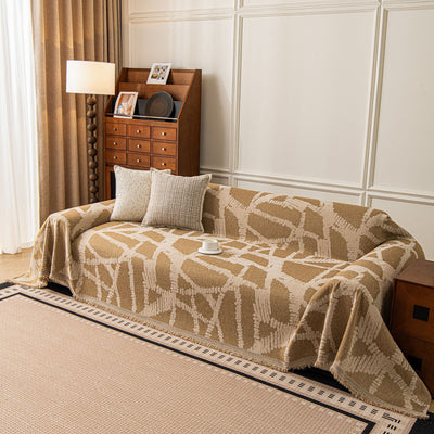 84 of 87:Modern Chenille Bold Abstract Pattern Sofa Cover, Artistic Decorative Furniture Cover 