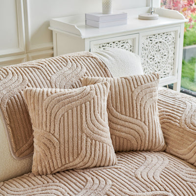 61 of 65:Luxury Plush Non-Slip Sofa Covers, Soft Fuzzy Embossed Sofa Topper & Seat Covers 