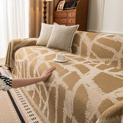 66 of 87:Modern Chenille Bold Abstract Pattern Sofa Cover, Artistic Decorative Furniture Cover 