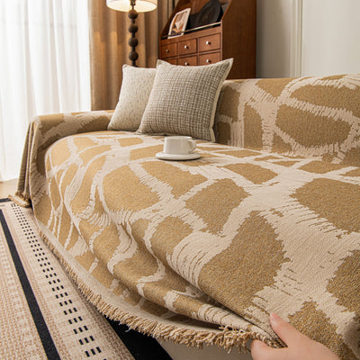 69 of 87:Modern Chenille Bold Abstract Pattern Sofa Cover, Artistic Decorative Furniture Cover 