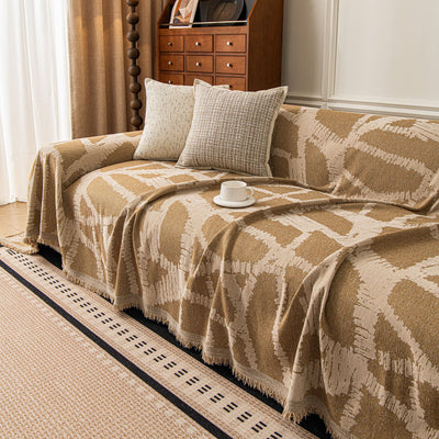 77 of 87:Modern Chenille Bold Abstract Pattern Sofa Cover, Artistic Decorative Furniture Cover 