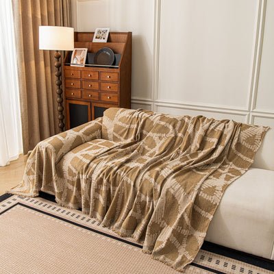 74 of 87:Modern Chenille Bold Abstract Pattern Sofa Cover, Artistic Decorative Furniture Cover 