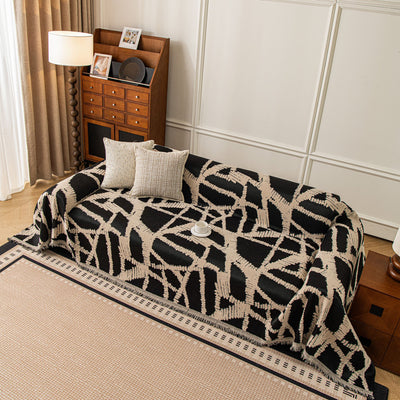 25 of 87:Modern Chenille Bold Abstract Pattern Sofa Cover, Artistic Decorative Furniture Cover 
