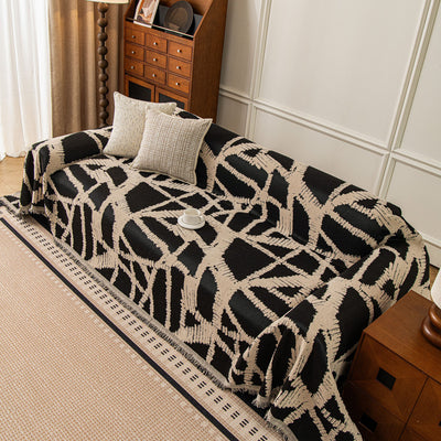 4 of 87:Modern Chenille Bold Abstract Pattern Sofa Cover, Artistic Decorative Furniture Cover 