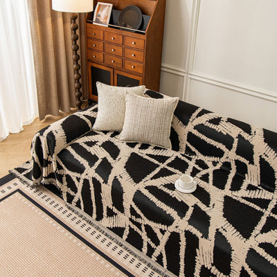 20 of 87:Modern Chenille Bold Abstract Pattern Sofa Cover, Artistic Decorative Furniture Cover 
