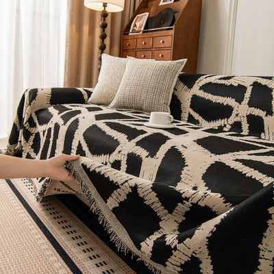 9 of 87:Modern Chenille Bold Abstract Pattern Sofa Cover, Artistic Decorative Furniture Cover 