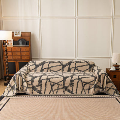 29 of 87:Modern Chenille Bold Abstract Pattern Sofa Cover, Artistic Decorative Furniture Cover 