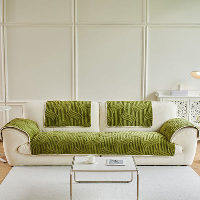 2 of 65:Luxury Plush Non-Slip Sofa Covers, Soft Fuzzy Embossed Sofa Topper & Seat Covers 