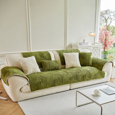 3 of 65:Luxury Plush Non-Slip Sofa Covers, Soft Fuzzy Embossed Sofa Topper & Seat Covers 