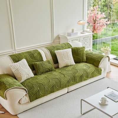 24 of 65:Luxury Plush Non-Slip Sofa Covers, Soft Fuzzy Embossed Sofa Topper & Seat Covers 