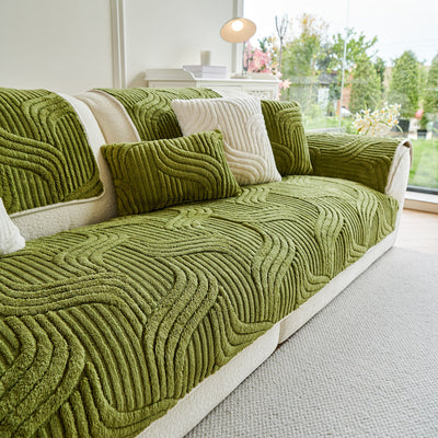23 of 65:Luxury Plush Non-Slip Sofa Covers, Soft Fuzzy Embossed Sofa Topper & Seat Covers 