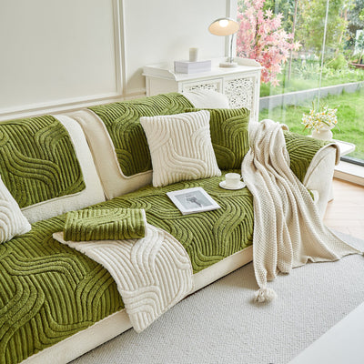 20 of 65:Luxury Plush Non-Slip Sofa Covers, Soft Fuzzy Embossed Sofa Topper & Seat Covers 