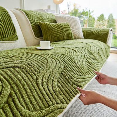 9 of 65:Luxury Plush Non-Slip Sofa Covers, Soft Fuzzy Embossed Sofa Topper & Seat Covers 
