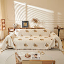2 of 30:Cute Dog Pattern Chenille Sofa Throw Cover, Textured Woven Furniture Covers for Pets 
