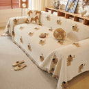 28 of 30:Cute Dog Pattern Chenille Sofa Throw Cover, Textured Woven Furniture Covers for Pets 