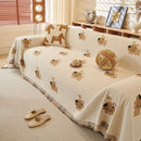 6 of 30:Cute Dog Pattern Chenille Sofa Throw Cover, Textured Woven Furniture Covers for Pets 
