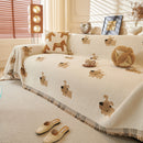 24 of 30:Cute Dog Pattern Chenille Sofa Throw Cover, Textured Woven Furniture Covers for Pets 