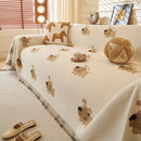 23 of 30:Cute Dog Pattern Chenille Sofa Throw Cover, Textured Woven Furniture Covers for Pets 