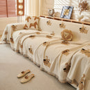 12 of 30:Cute Dog Pattern Chenille Sofa Throw Cover, Textured Woven Furniture Covers for Pets 