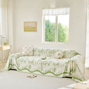 5 of 54:Oversized Abstract Brushstroke Sofa Throw Cover, Woven L Shaped Sectional Couch Cover 