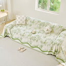 6 of 54:Oversized Abstract Brushstroke Sofa Throw Cover, Woven L Shaped Sectional Couch Cover 