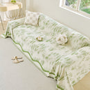 7 of 54:Oversized Abstract Brushstroke Sofa Throw Cover, Woven L Shaped Sectional Couch Cover 