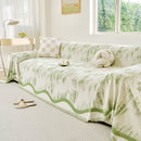 9 of 54:Oversized Abstract Brushstroke Sofa Throw Cover, Woven L Shaped Sectional Couch Cover 