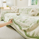 14 of 54:Oversized Abstract Brushstroke Sofa Throw Cover, Woven L Shaped Sectional Couch Cover 