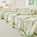 21 of 54:Oversized Abstract Brushstroke Sofa Throw Cover, Woven L Shaped Sectional Couch Cover 