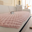 1 of 24:Faux Rabbit Fur Sofa Topper, Plush Non-Slip Couch Protector Cover for Pets & Kids 