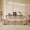 27 of 28:Modern Boho Geometric Plush Sofa Throw Cover, Soft Cozy Textured Slip Cover for Couch 