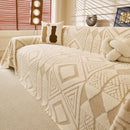 22 of 28:Modern Boho Geometric Plush Sofa Throw Cover, Soft Cozy Textured Slip Cover for Couch 