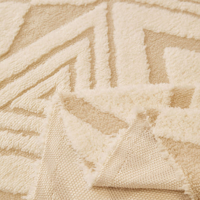 17 of 28:Modern Boho Geometric Plush Sofa Throw Cover, Soft Cozy Textured Slip Cover for Couch 