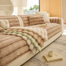 1 of 40:Plush Faux Rabbit Fur Sofa Cover, Warm Non-Slip Couch Protector for Leather Sofas 